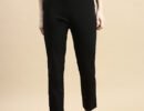 Solid Cotton Blend Pant for Women