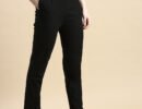 Solid Cotton Blend Pant for Women