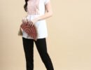 Solid Cotton Blend Pant for Women